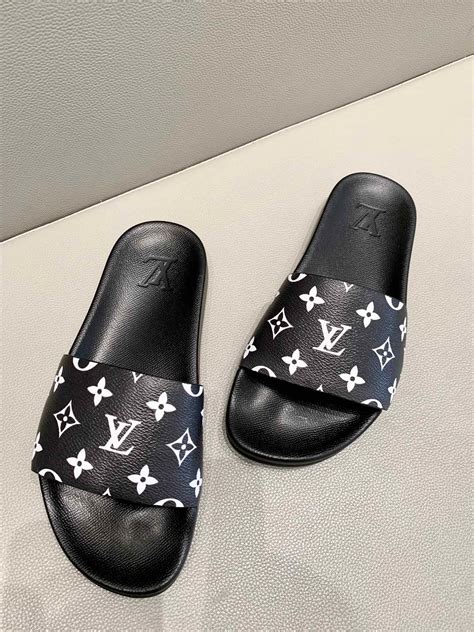 louis vuitton fake slides|louis vuitton denim slides.